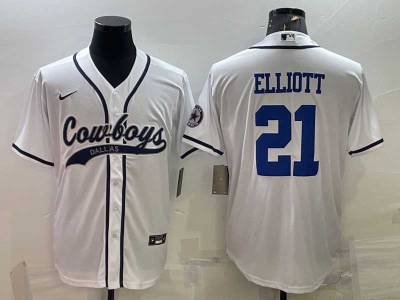 Men's Dallas Cowboys #21 Ezekiel Elliott White With Patch Cool Base Stitched Baseball Jersey,We sell and wholesale Men's Dallas Cowboys #21 Ezekiel Elliott White With Patch Cool Base Stitched Baseball Jersey on line form chian!